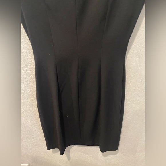 Black Calvin Klein BodyCon Mini Dress Gold Zipper Size 4 - Picture 9 of 11